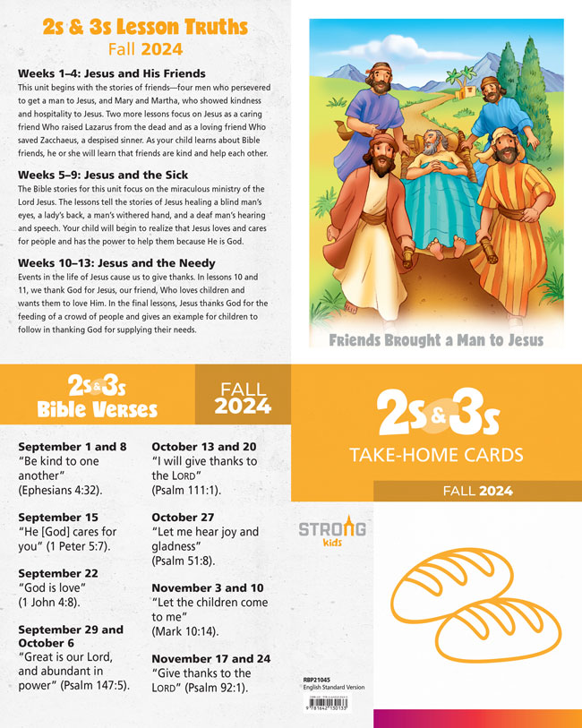 2s & 3s Student Take-Home Cards <br>Fall 2024 – ESV
