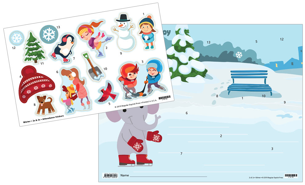 2s & 3s Attendance Charts and Stickers <br>Winter 2025-26